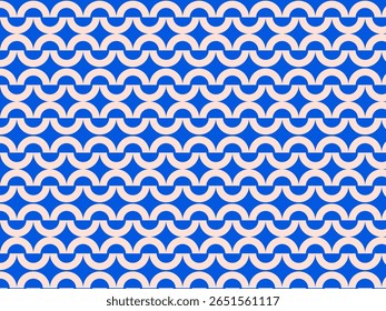 Retro Art Deco Seamless Geometric Pattern Background- Repeating geometric pattern with bold arch and diamond shapes. Vintage style print for textile or wrapping paper