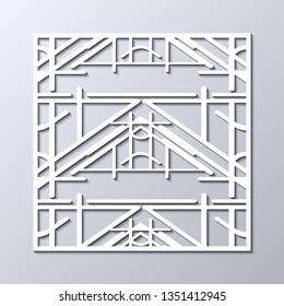 Retro art deco vintage pattern. Geometric ornamental white vintage texture on grey background.