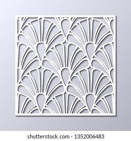 Retro art deco vintage pattern. Geometric ornamental white vintage texture on grey background.