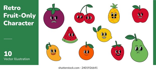 Retro Art Fruit Only Character