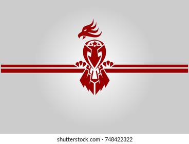  retro art red eagle logo for banner