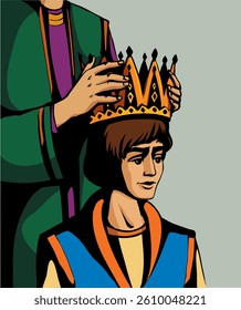 Retro art sketch drawn old bible chief priest Lord render human woman girl arm place head Nobl best pride vip male guy win trophy proud glory empire rule reign rich hero biblic story icon sign concept