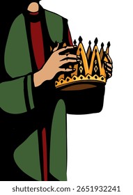 Retrô arte esboço desenhado velho bíblia chefe padre Senhor renderizar mulher humana menina braço lugar cabeça Nobl melhor orgulho vip homem ganhar troféu orgulho orgulho soberano reinado rico herói biblic história ícone sinal conceito