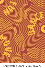 Retro Art. Vintage Wallpaper. Vector Posters. Disco Dance.