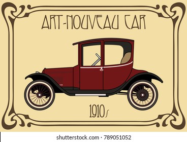 Retro Art-Nouveau Epoch Car from the 1910s