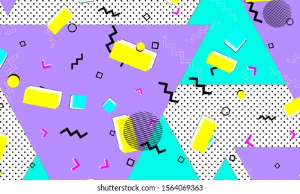 Retro Artwork. Lilac Dot Ornament. Splash Decor. Yellow Composition. Color Poster. Purple Creative Art. Cyan Pattern. Flow Flyer.