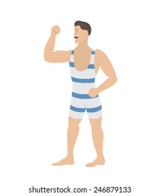 Retro Athlete With Mustache
