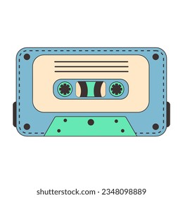 Retro audio cassette for a player. Old vintage audio tape. 80s, 90s nostalgic. Music audio icon. 
