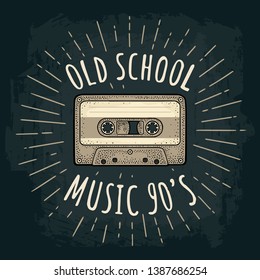 Hand Drawn 90s Themed Badge Cassette Stock Vector (Royalty Free) 591390203