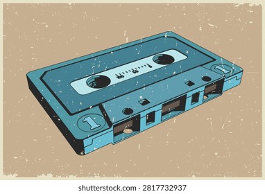 Retro audio cassette stylized