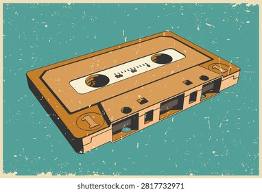 Retro audio cassette stylized