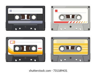 Retro audio cassette tapes vector illustration