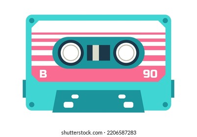 Retro audio cassette vintage tape. Vector illustration