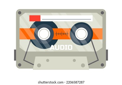 Retro audio cassette vintage tape. Vector illustration