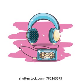 retro audio device cartoon