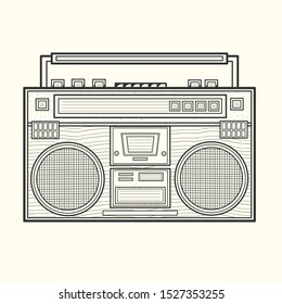 Retro Audio Player in Line Art Version