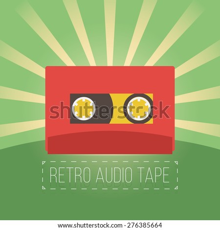 Retro audio tapes in flat style