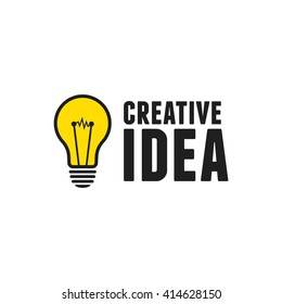 Retro authentic logo. Vintage bulb. Creative idea. Eps 10. Vector.