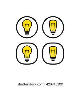Retro authentic logos. Vintage bulbs. Eps 10. Vector.