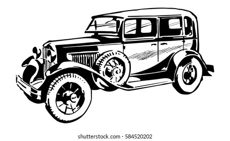 Similar Images, Stock Photos & Vectors of Retro car on white background