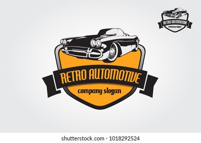 Retro Automotive Vector Logo Illustration. This logo can be used for old style or classic car shops, repair, restorations.