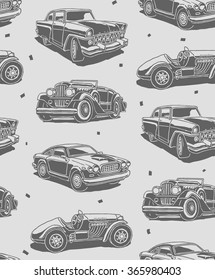 Retro autos seamless vector pattern
