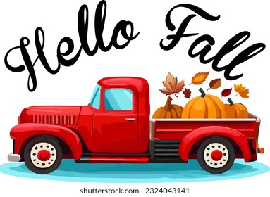 Retro Autumn Fall. Hello Fall