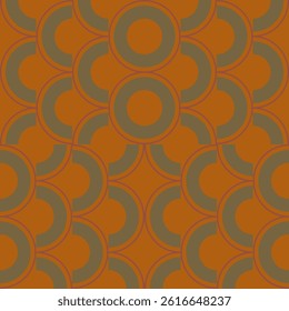 Retro Autumn Geometric Circle Pattern