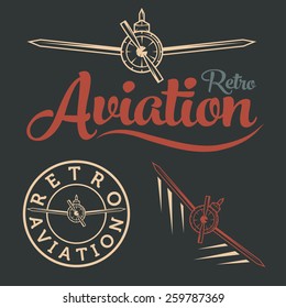 retro aviation label