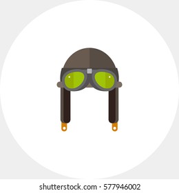 Retro Aviator Helmet With Glasses Icon