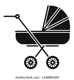 Retro baby carriage icon. Simple illustration of retro baby carriage vector icon for web design isolated on white background