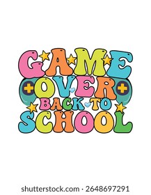 Jogo de design de camiseta de volta para a escola