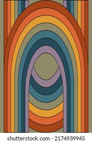 Retro background of the 70s. Abstract vintage background. Vector illustration in simple linear style - design templates - hippie style