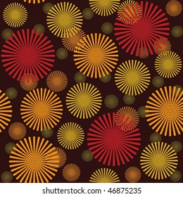 Retro background with abstract flowers
