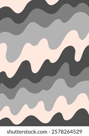 Retro background with Abstract psychedelic wavy pattern. Groovy waves monochrome colors. Trendy twisted liquid texture in abstract y2k style. Vector graphic for posters and art prints