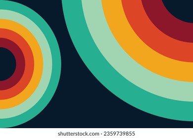 Retro background, Abstract background of rainbow groovy Wavy Line design  Hippie Retro style.