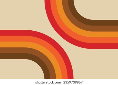Fondo retro, fondo abstracto del arcoiris groovy Wavy Line diseño estilo Hippie Retro.