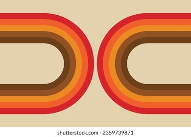 Retro background, Abstract background of rainbow groovy Wavy Line design  Hippie Retro style.