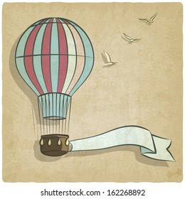 retro background with aerostat - vector illustration