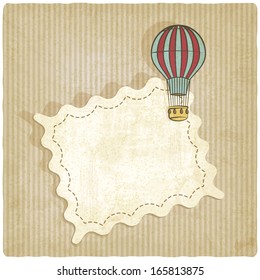 retro background with air balloon - vector illustration