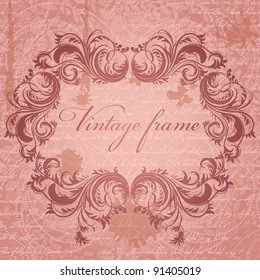 Retro background with antique floral frame