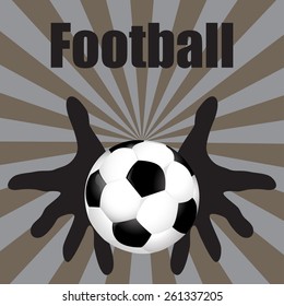 Retro background with the ball in his hands vector illustration