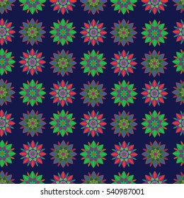 Retro background with bright abstract flowers
