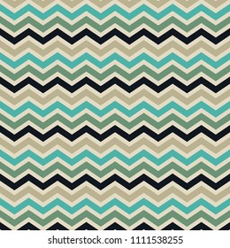 retro background with chevron striped pattern in black light brown and blue green colors on a tan backdrop