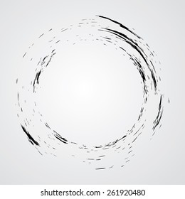 Retro Background. Circle Brush Stroke . Grunge Shape . 