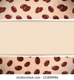 Retro background of coffee beans. Vector illustration.