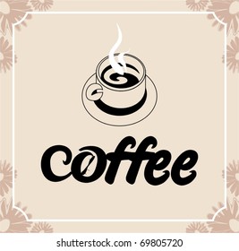 retro background with Coffee cups