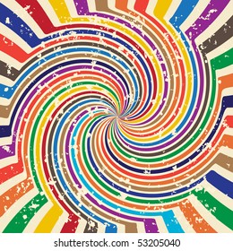 retro background with colored  rays