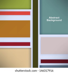 Retro background with colored squares and stripes