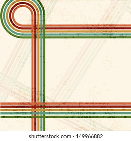 Retro background with colorful lines. 